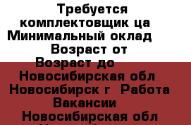 Требуется комплектовщик(ца) › Минимальный оклад ­ 22 000 › Возраст от ­ 18 › Возраст до ­ 48 - Новосибирская обл., Новосибирск г. Работа » Вакансии   . Новосибирская обл.,Новосибирск г.